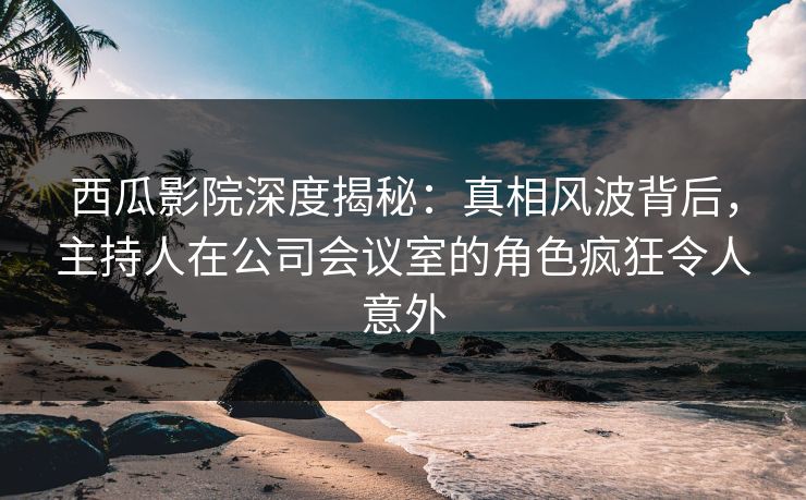 西瓜影院深度揭秘：真相风波背后，主持人在公司会议室的角色疯狂令人意外