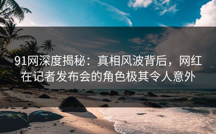 91网深度揭秘：真相风波背后，网红在记者发布会的角色极其令人意外