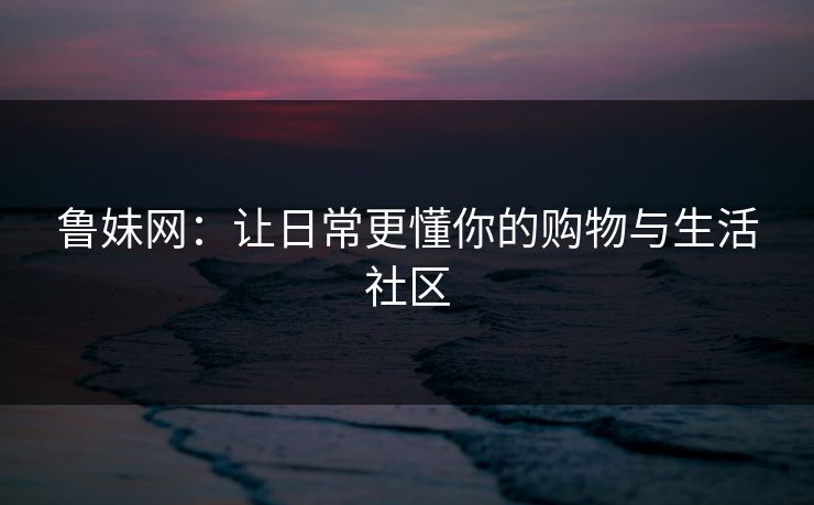 鲁妹网：让日常更懂你的购物与生活社区
