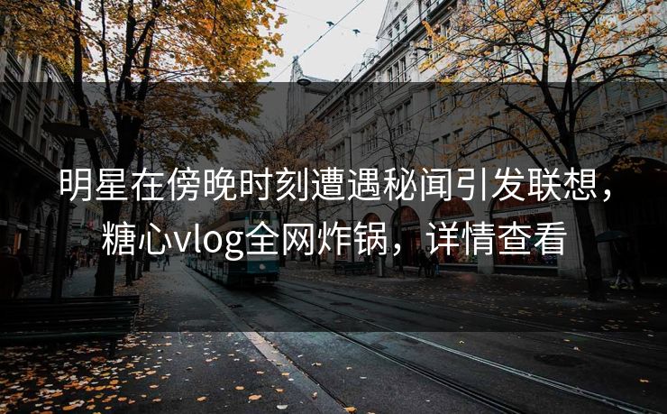 明星在傍晚时刻遭遇秘闻引发联想，糖心vlog全网炸锅，详情查看
